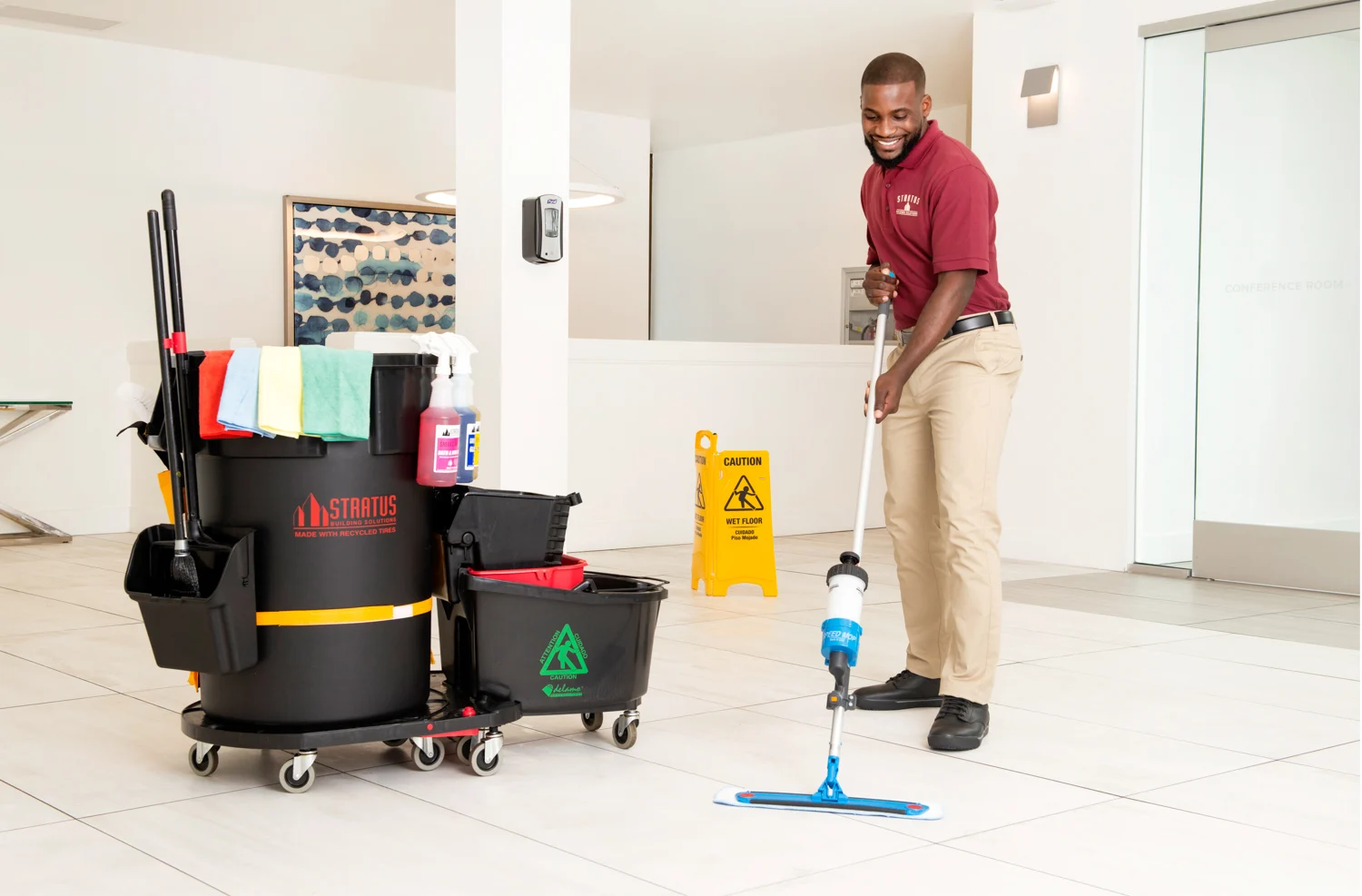 Professional cleaning team at work in Palm Beach